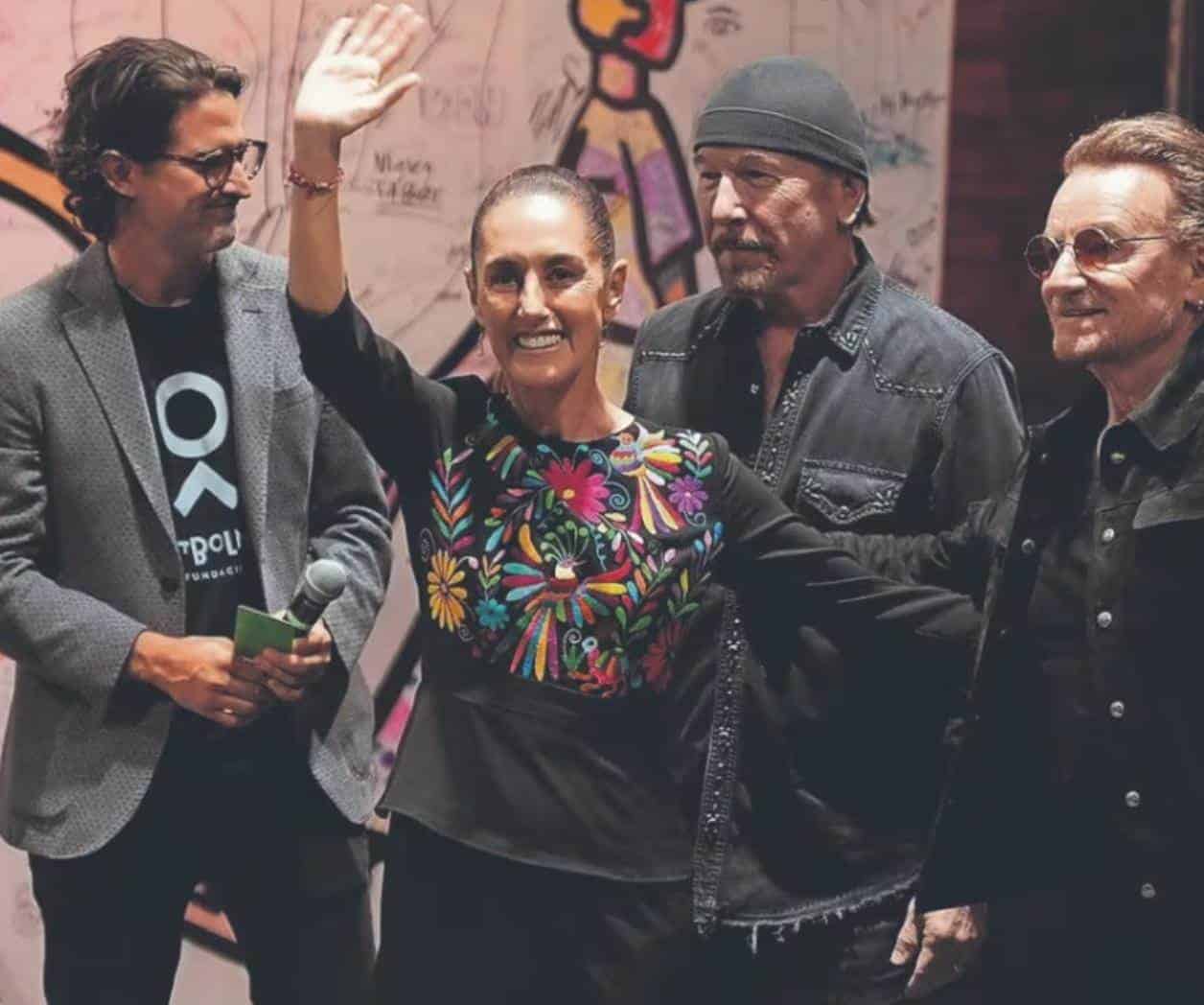 Sheinbaum aplaude que U2 sea vocero de la transformación