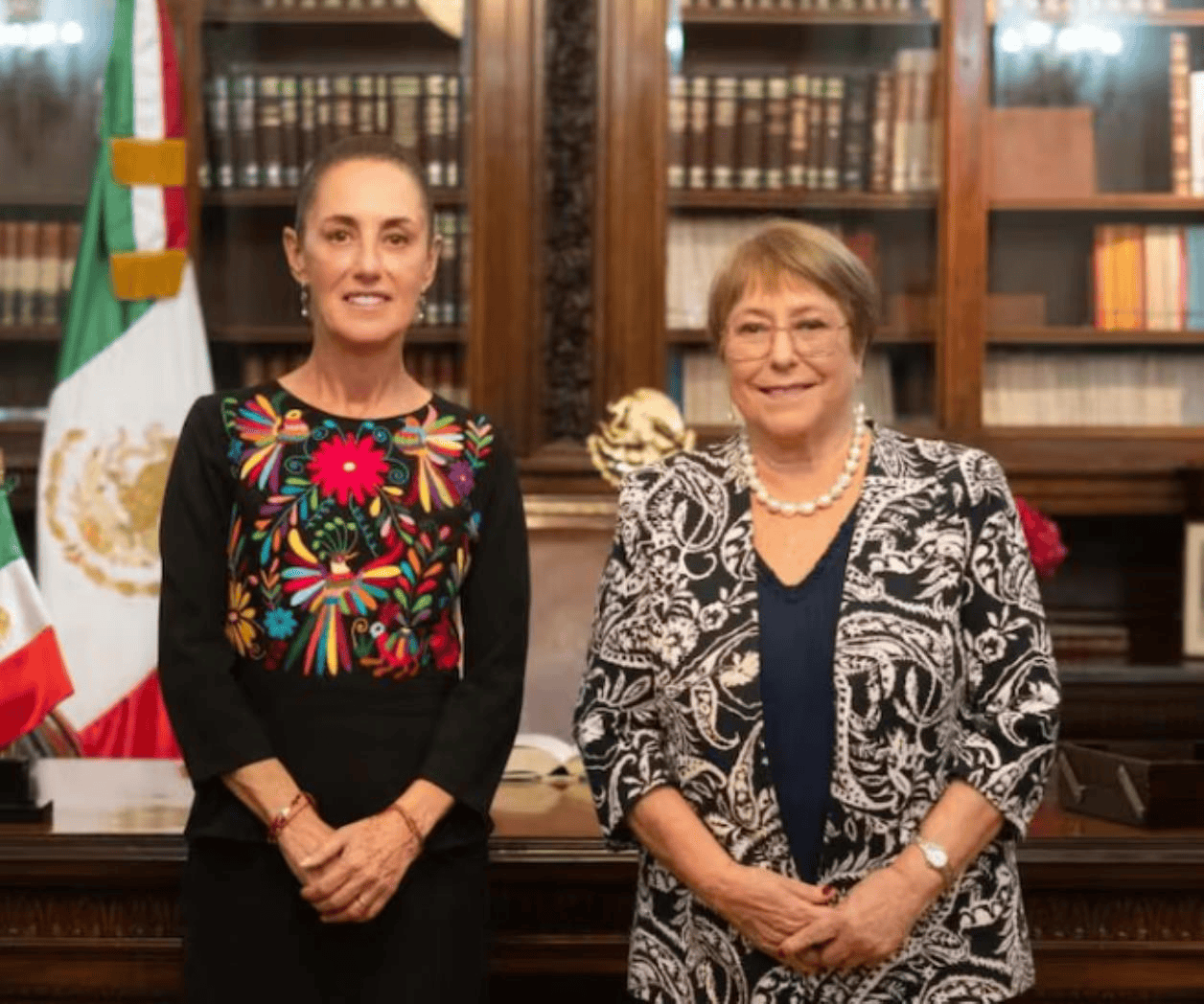 Sheinbaum respalda a Bachelet en Palacio para liderar la ONU