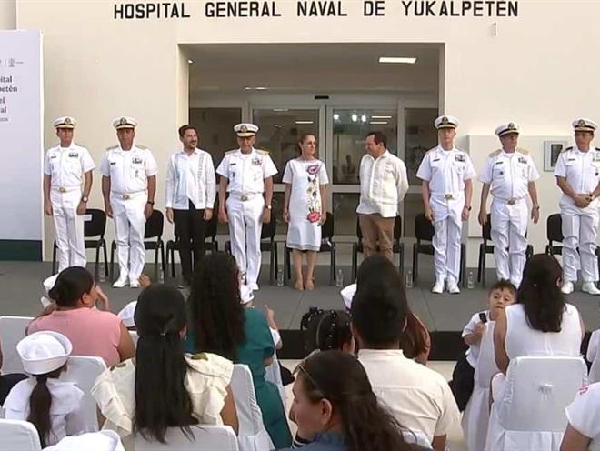 Inaugura Sheinbaum nuevo Hospital Naval en Yucatán