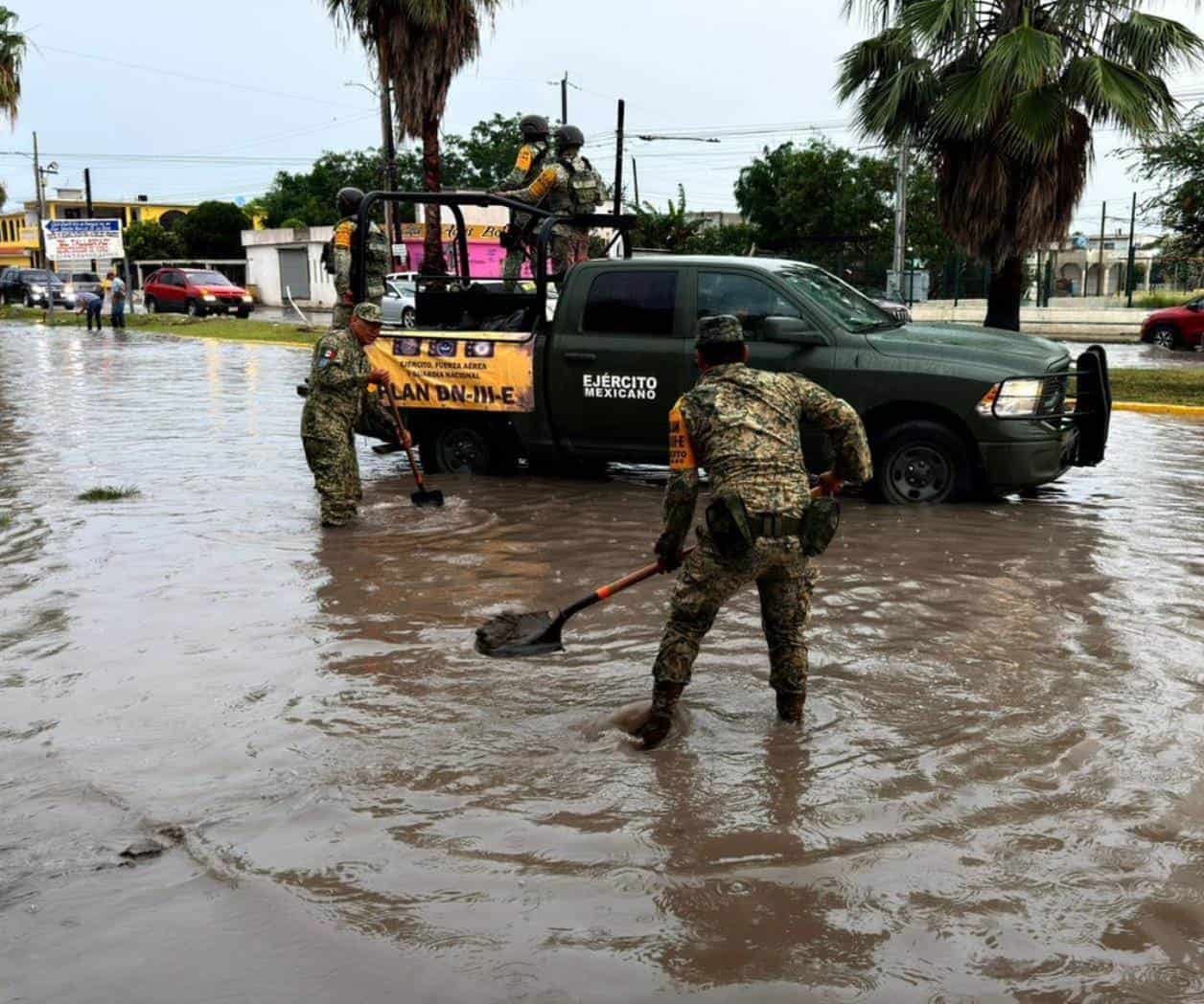 Despliega el Ejército Plan DN-III-E en Matamoros por lluvias