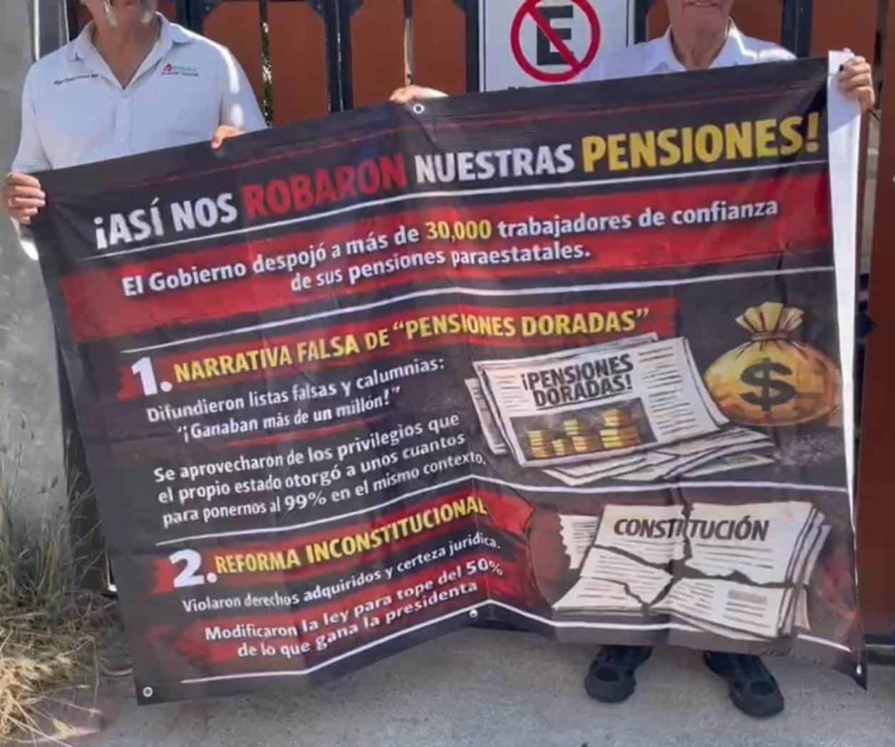 Protestan jubilados de Pemex y CFE en Reynosa