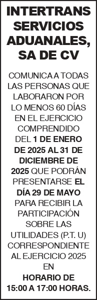 INTERTRANS SERVICIOS ADUANALES, 