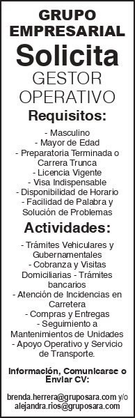 GRUPO EMPRESARIAL SOLICITA: 
