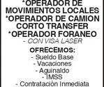 (LOGO) SOLICITA: *OPERADOR 