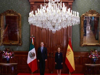 Recibe Sheinbaum al Rey Felipe VI en Palacio Nacional