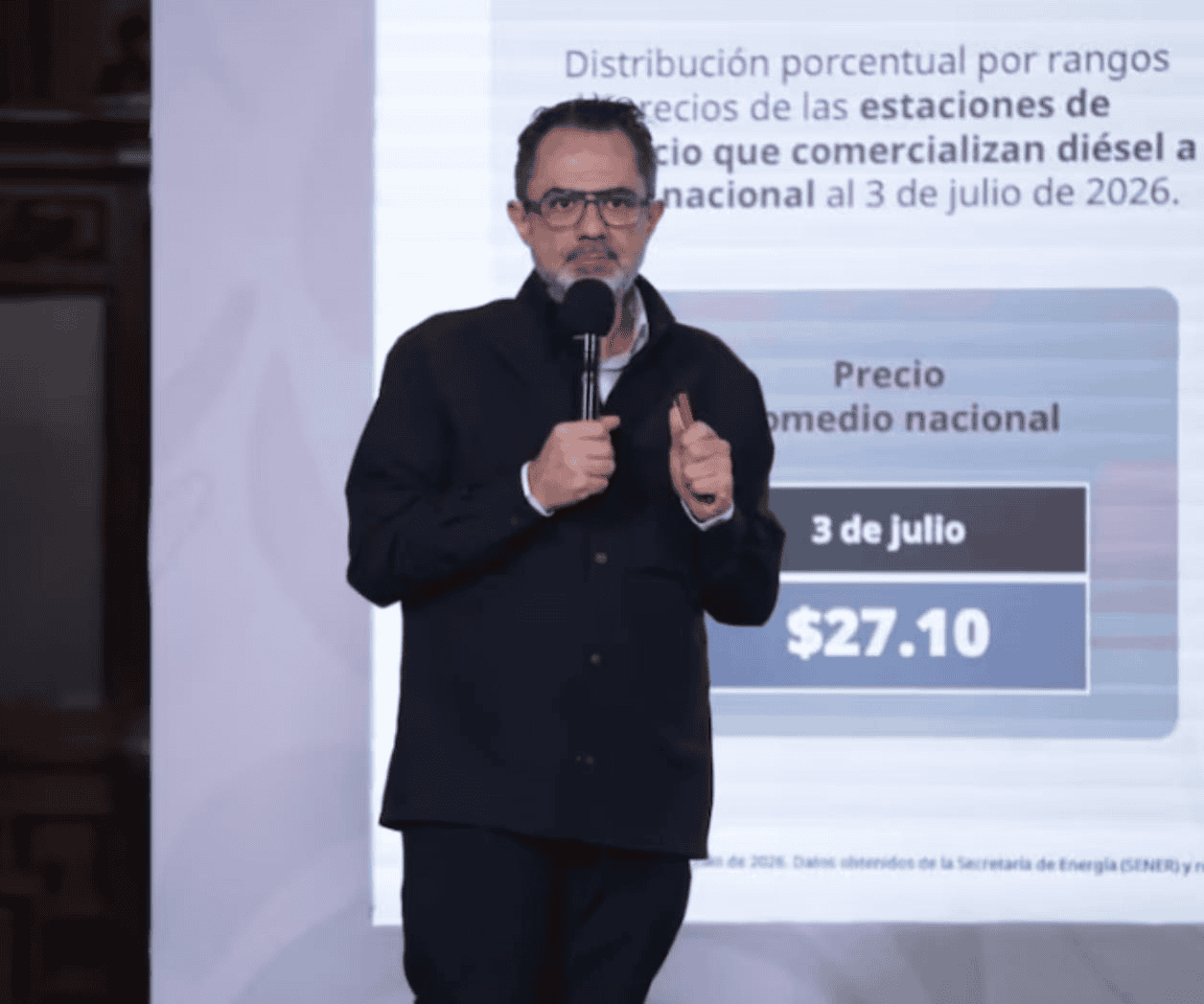 Profeco destaca precio del diésel en 27 pesos por litro