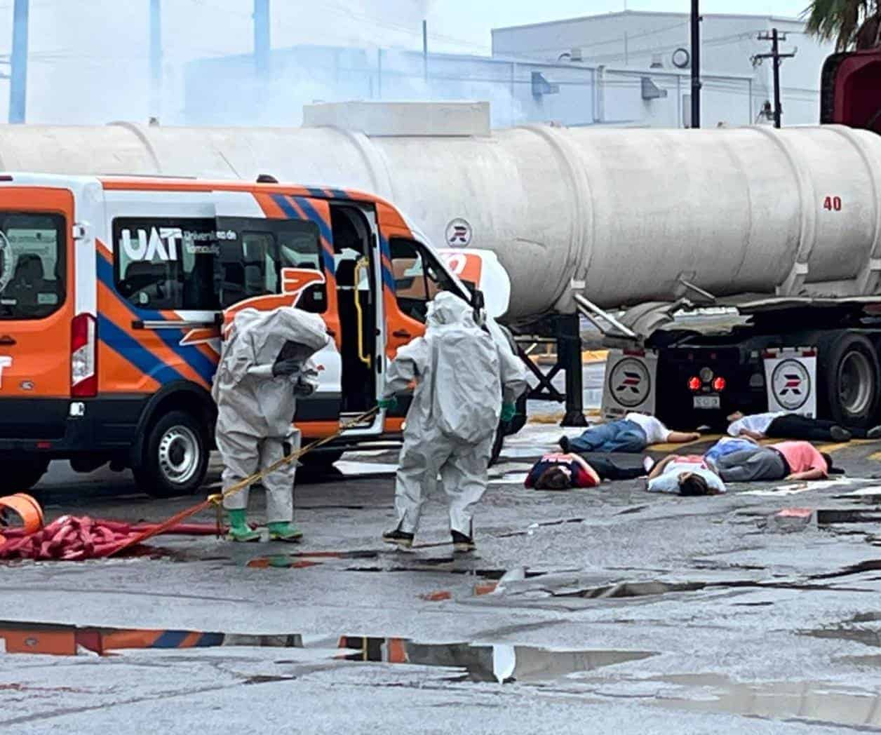  Simulacro de derrame químico moviliza a Matamoros