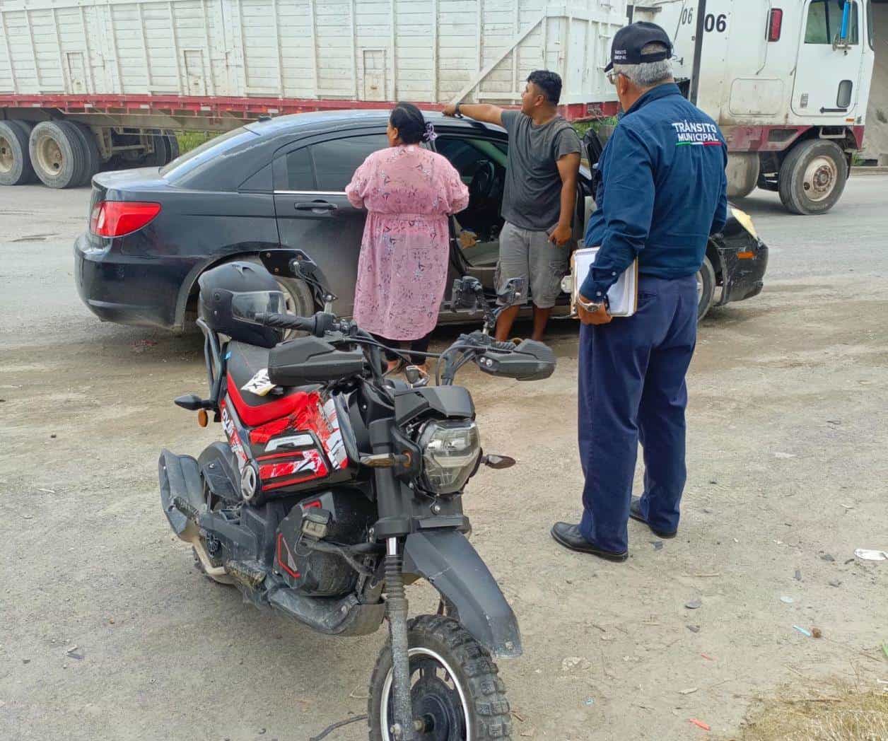 Motociclista lesionado tras choque en Río Bravo