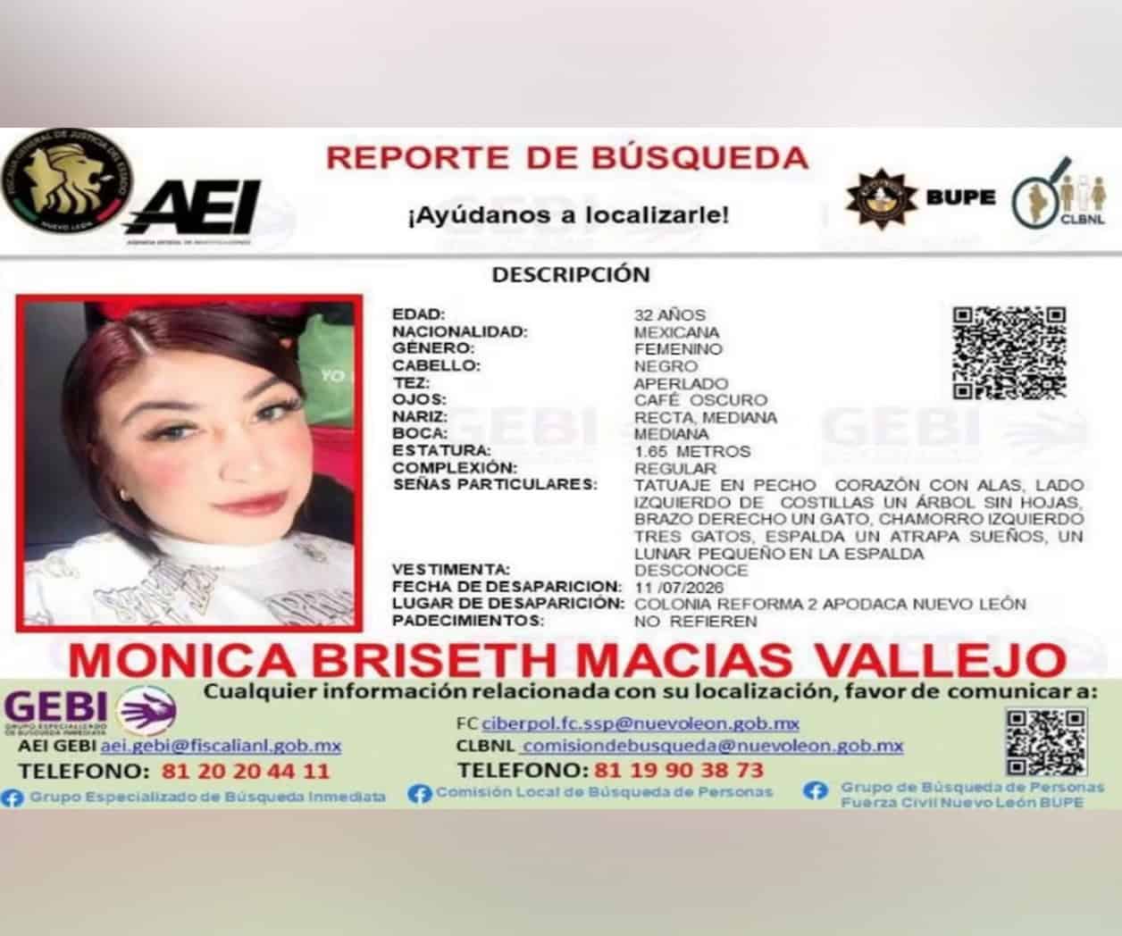 Investigan feminicidio de Mónica Briseth en Nuevo León