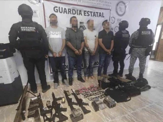 Detienen a 4 armados con fusil Barrett en Matamoros