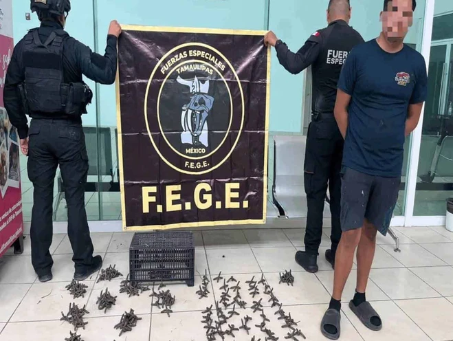  Detienen a sujeto con más de 180 ponchallantas en Reynosa