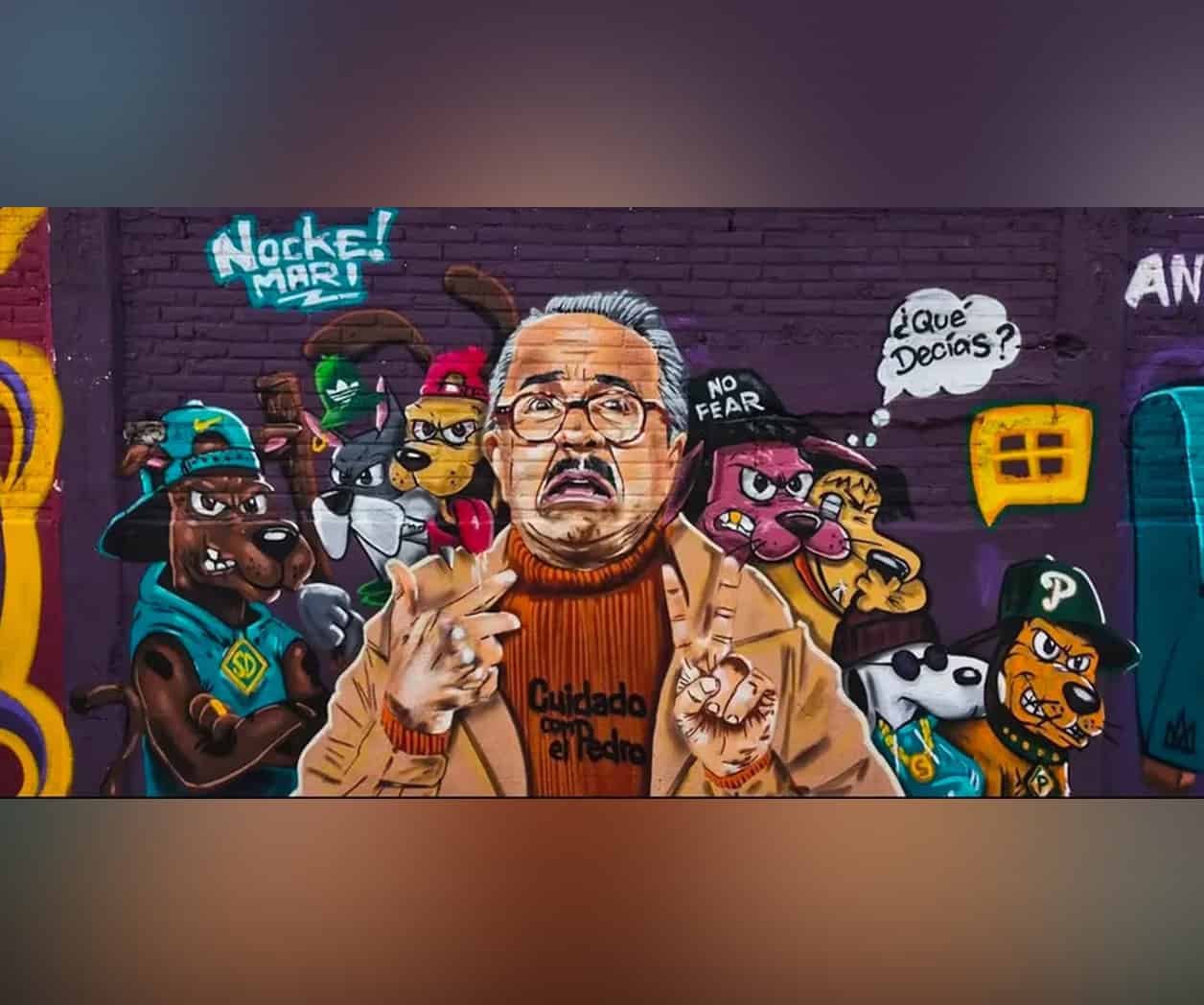 Crean mural en Iztapalapa de Pedro Sola y perros