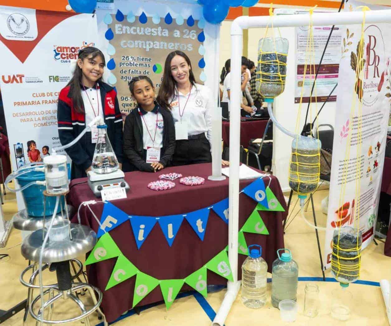 Con asesoría de la UAT alumnas de primaria crean filtro ecológico de agua
