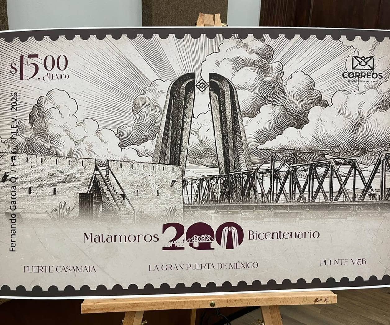 Matamoros conmemora su bicentenario con timbre postal Matamoros conmemora su bicentenario con timbre postal