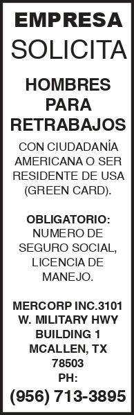 EMPRESA SOLICITA HOMBRES 