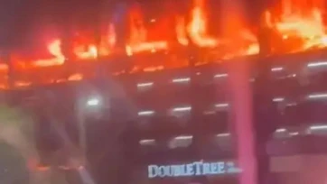 Incendio devasta el Hotel Double Tree en Laredo