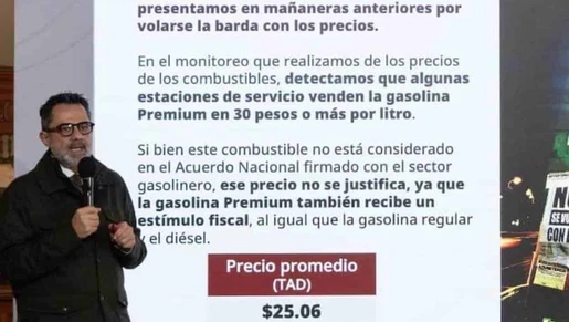 Profeco detecta venta de gasolina premium por encima de los 30 pesos